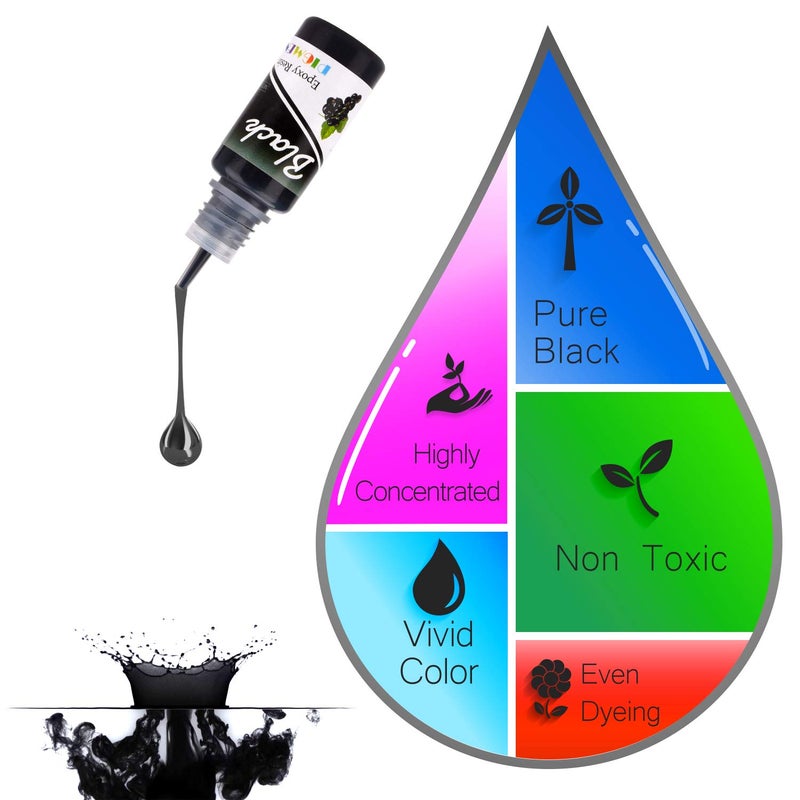 DecorRom Black Epoxy UV Resin Pigment - 4oz Concentrated UV Resin Dye for Epoxy Art, Jewelry Making - DIY Colorant, 120ml - Image 4
